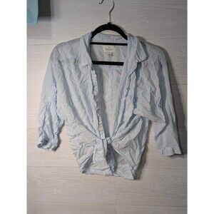 American Eagle Outfitters Soft & Sexy Blue Button Down Shirt Women's Medium
